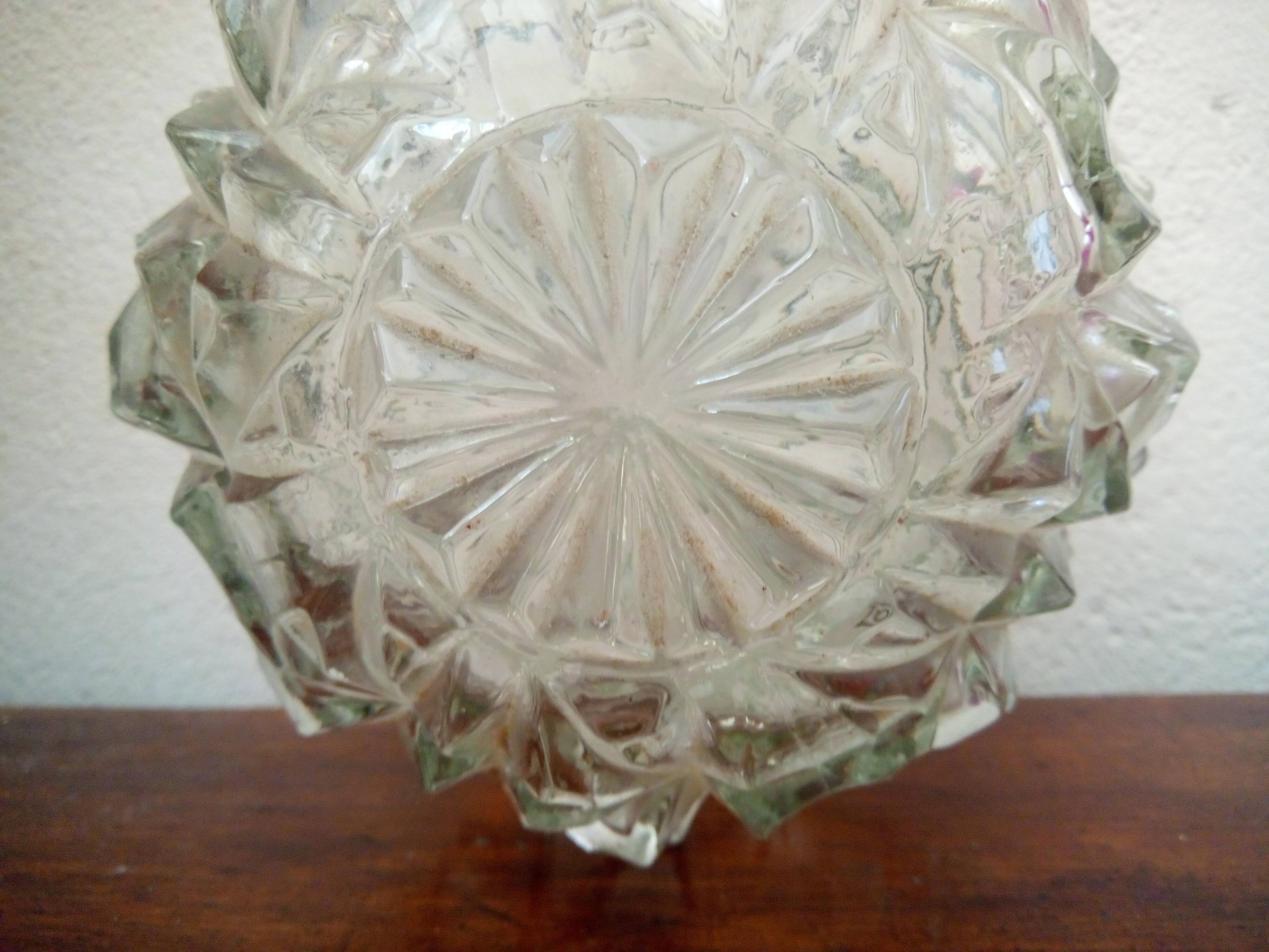 Abat jour tulipe en verre vintage