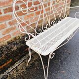 Ancien grand banc de jardin fer forgé