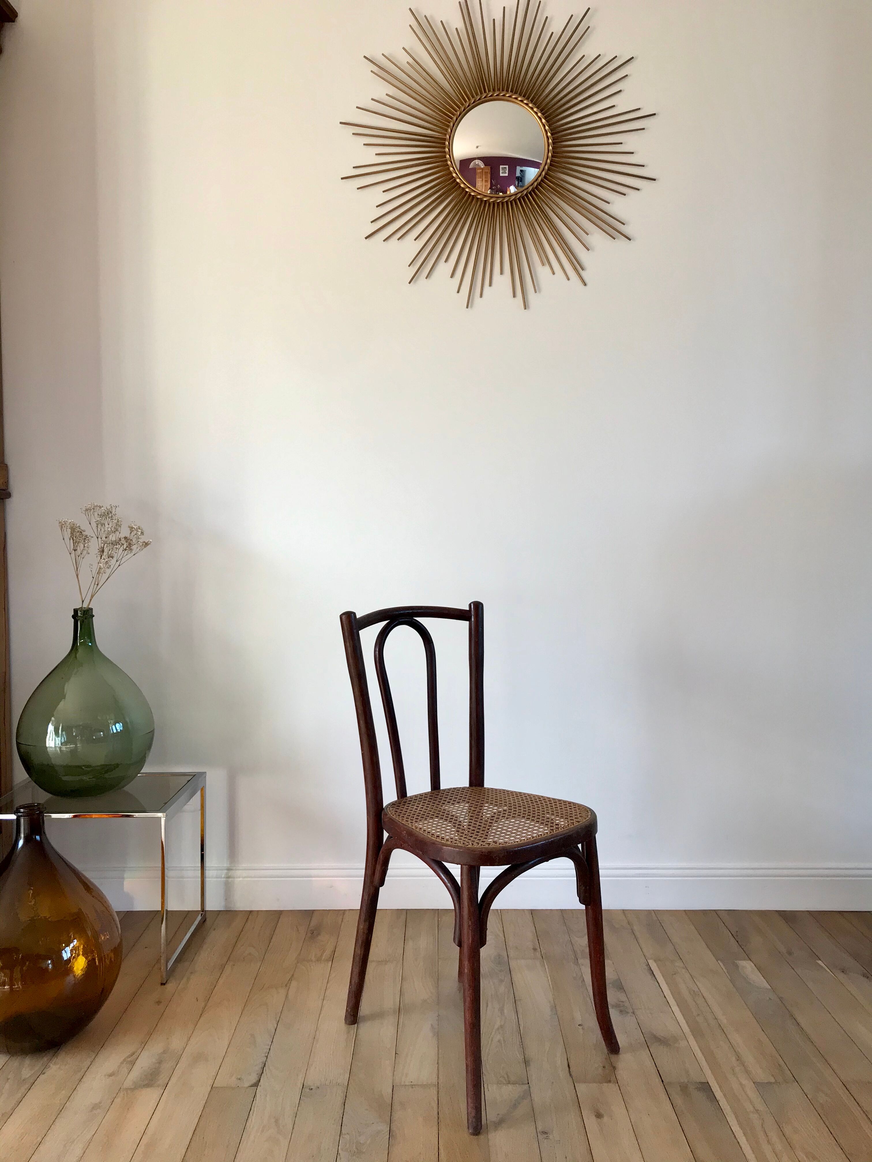 Baumann chair in turned wood and canning N33 early twentieth century