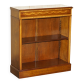 Low open library in Sheraton Revival style in elm and walnut.