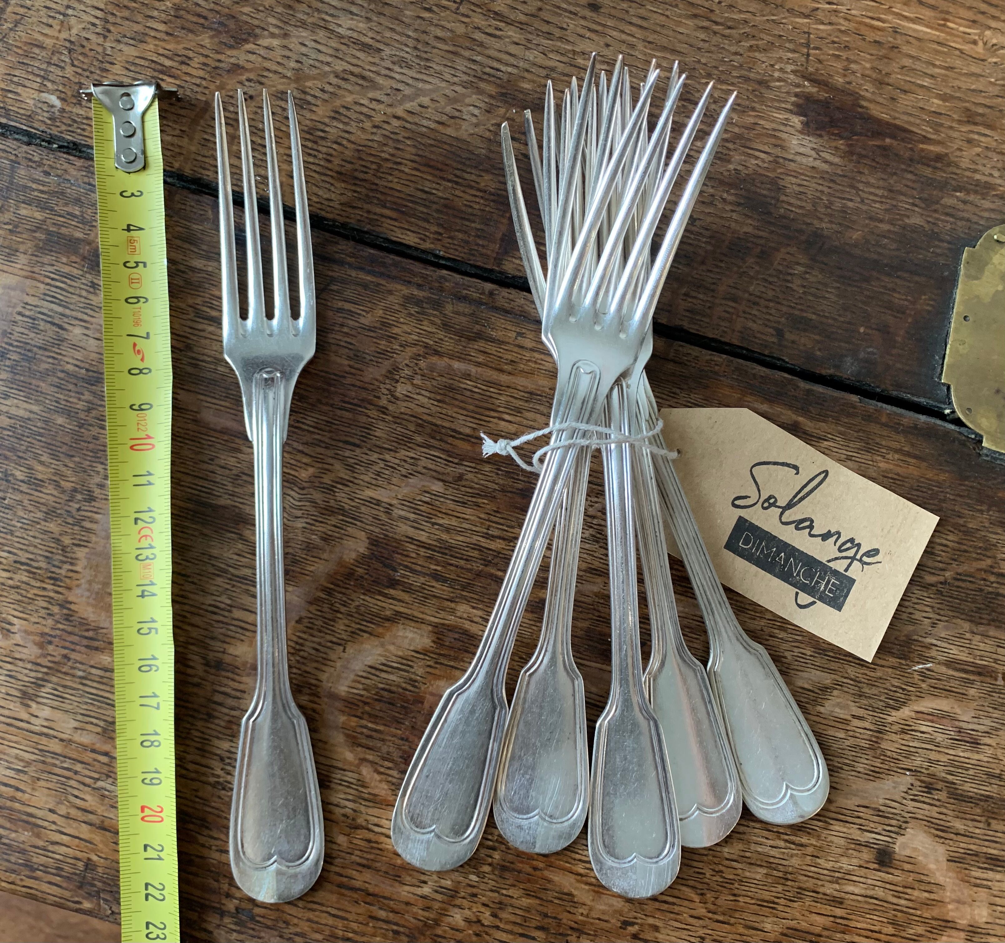 Silver metal forks