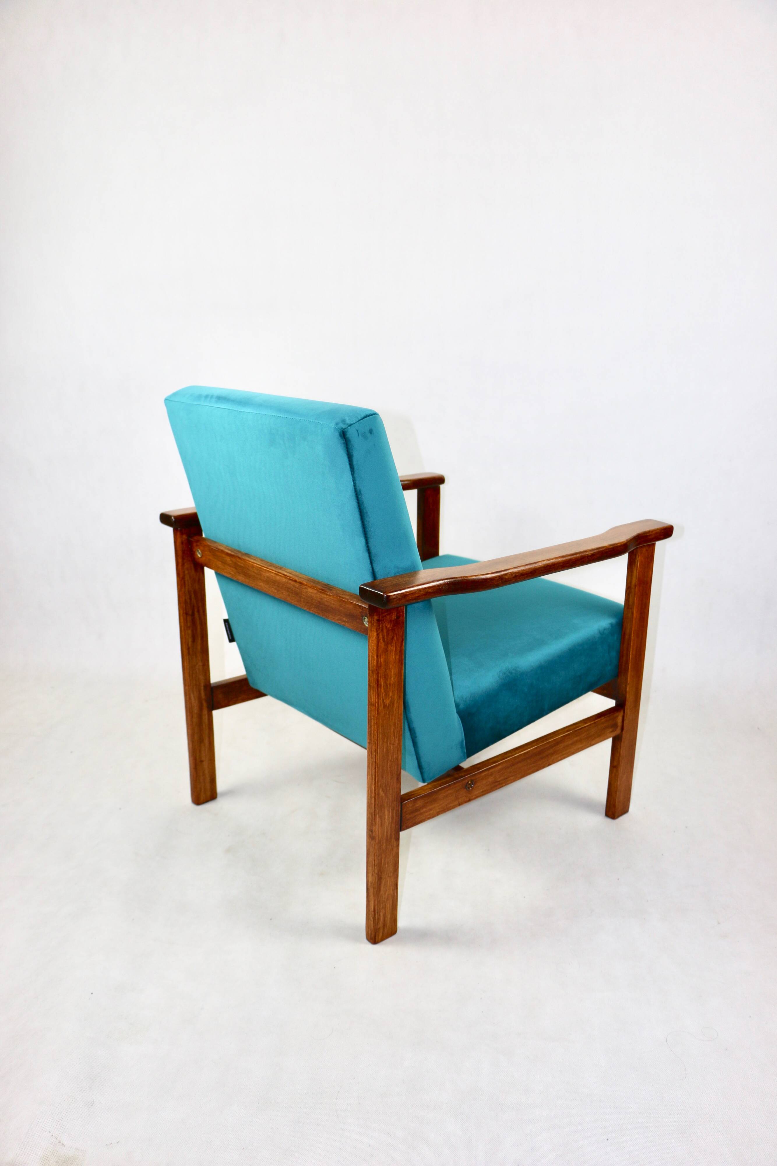 Armchair like 'Lis', 1970s blue turquoise - 2 pieces available