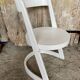 Old Baumann chair model Halfa white wood vintage 70s