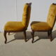 Golden yellow velvet armchairs