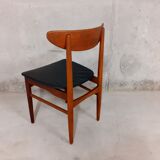 Chaise scandinave danoise vintage en teck années 60, estampillée Dyrlund Denmark