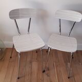Pair of chairs in formica marbled effect 70s