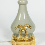 Lamp in bronze and celadon porcelain, circa 1880
