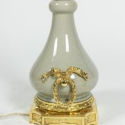 Lamp in bronze and celadon porcelain, circa 1880