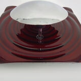 Paul Neuhaus wall lamp in red glass and chrome reflector