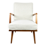 Fauteuil de Salon Bouclé Blanc Ivoire, Allemagne, 1970s