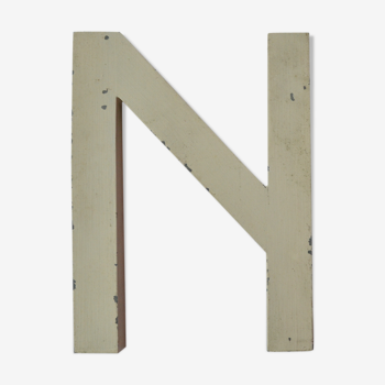 Vintage N sign letter in zinc