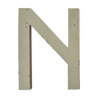 Vintage N sign letter in zinc