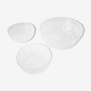 Saladier glass dessert service and cups