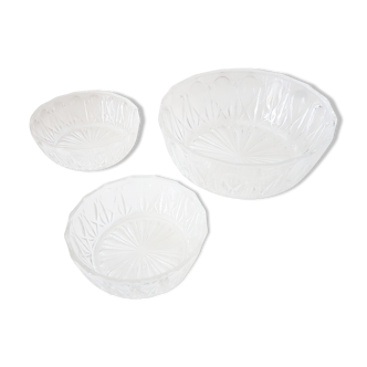 Glass dessert set Salad bowl and bowls