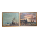 Pair of Impressionist paintings Oil on canvas Dutch marine
