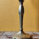 Lamp with a 19th-century chiseled bronze base and antique glass shade