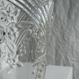 Glass vase with stylized flower pattern