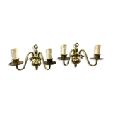 Pair of appliques 2 bronze lights in Dutch style