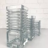 Set of 3 Harmonikka Glass Vases, Tamara Aladin, Riihimäki Lasi Oy, Finland