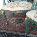 Set of 2 Louis XV style cabriolet armchairs, renovated.