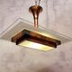 Art Deco pendant lamp by Henri Petitot - Patinated brass - Ca 1930