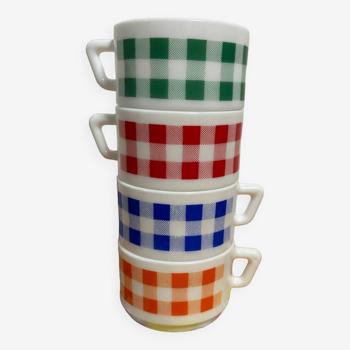 Tasse à café arcopal vichy vintage retro pops 70s