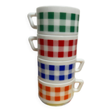 Arcopal gingham coffee cup vintage retro pops 70s