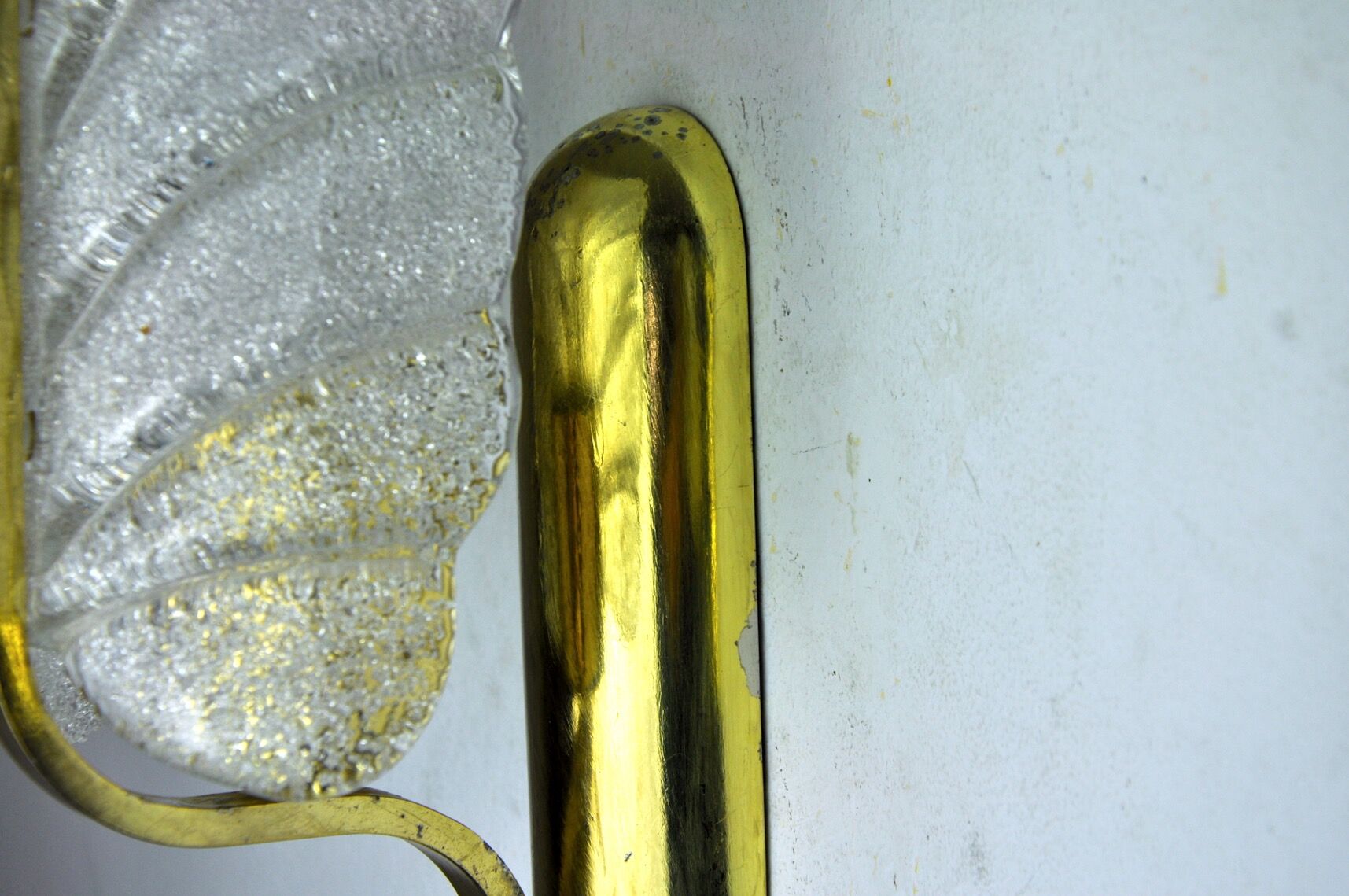 Pair of "leaf" wall lamps by Carl Fagerlund, Murano glass, Germany, 1970