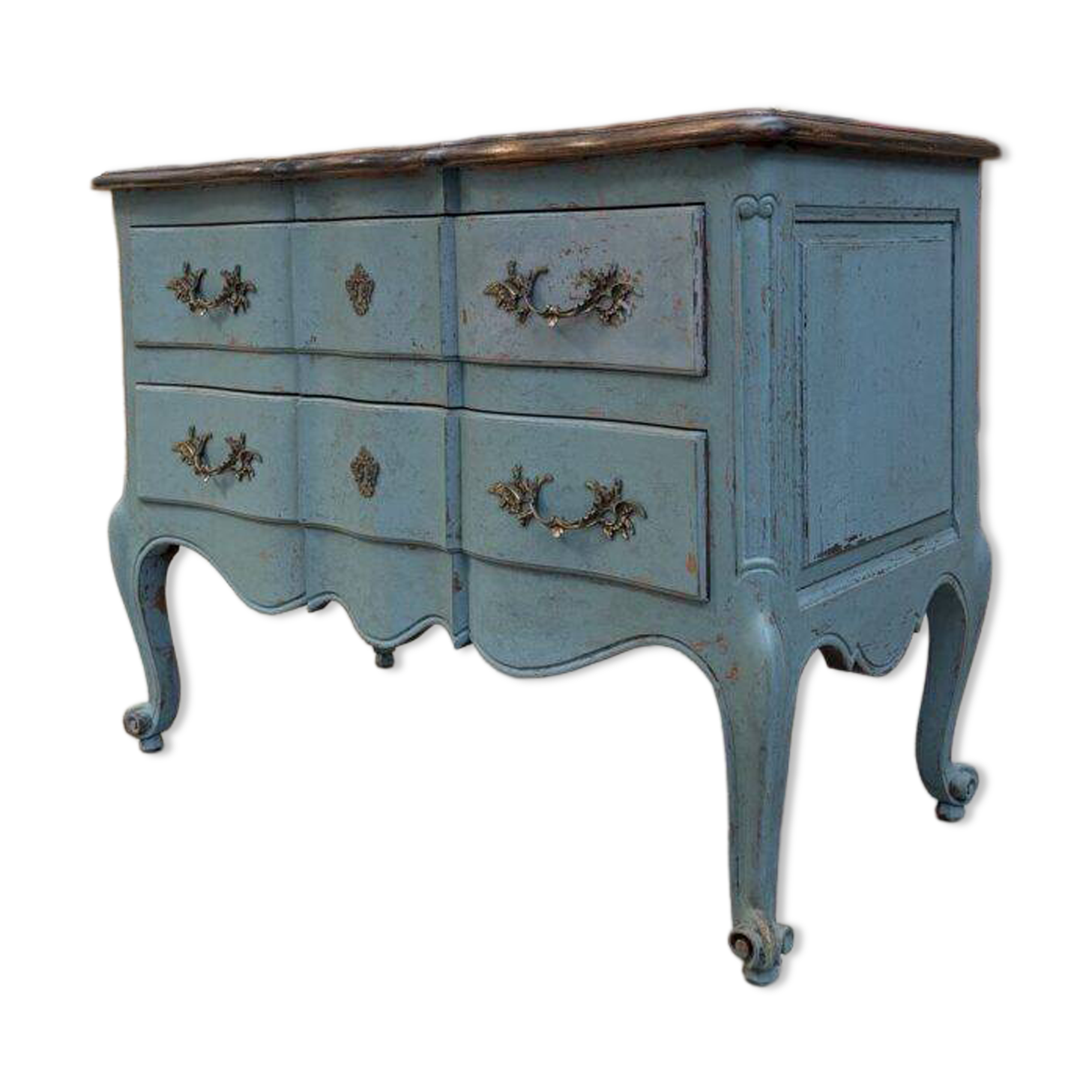 Commode de style Louis XV en noyer