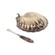 Vintage Scallop Shell Butter Dish Knife Silver Plated Metal Queen Anne