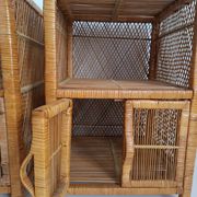 Pair of vintage rattan bedside tables