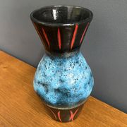 West Germany vase by Scheurich model 523-21 blue, black and red