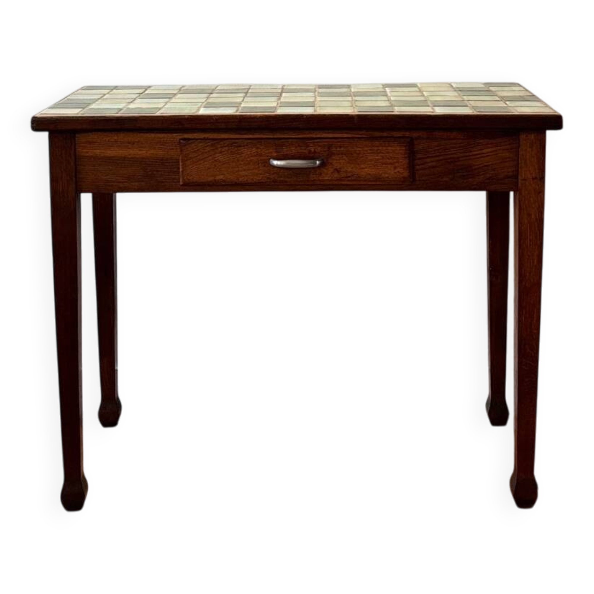 Vintage wood and ceramic table