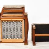 Vintage armchair with Denmark teak stool