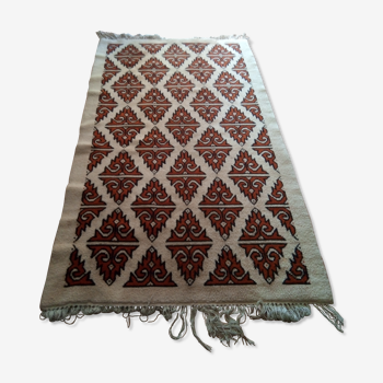 Tapis tunisien vintage pure laine 190 x 108 cm