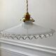 Vintage 50s serrated opaline pendant lamp