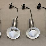Set of 4 modular wall lights, 1960s design.