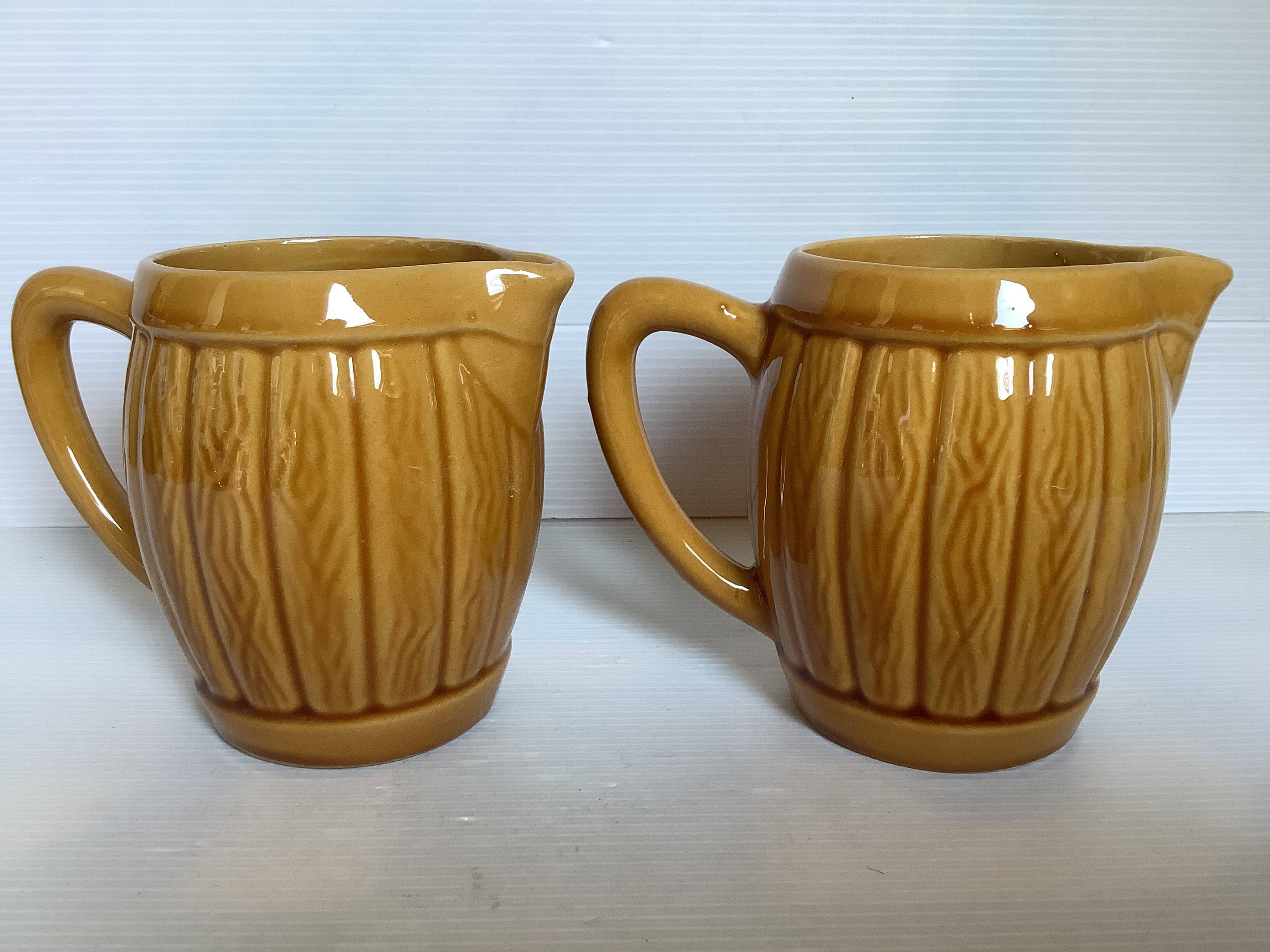 Pair of Desvres pitchers old barrel