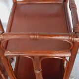 Pair of rattan bedside tables.