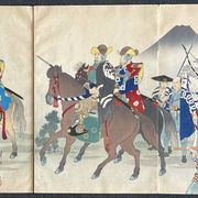 Samurai on horseback returning from hunting by Toyohara Chikanobu (1838-1912) Japan 1897