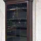 1950s English mahogany wall display cabinet
