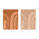 Pair of giclee prints, abstract wall art set of two, 50x70cm