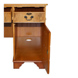 Vintage satin wood partner desk with leather top.