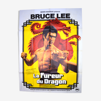 Affiche originale cinéma " La Fureur du Dragon " 1974 Bruce LEE, Chuck Norris...