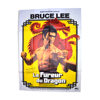 Affiche originale cinéma " La Fureur du Dragon " 1974 Bruce LEE, Chuck Norris...