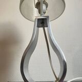 Metal foot lamp with thick glass lampshade