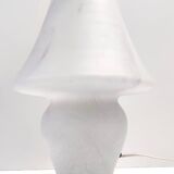 Postmodern White Murano Glass Table Lamp with a Pink Marble Effect, Italy