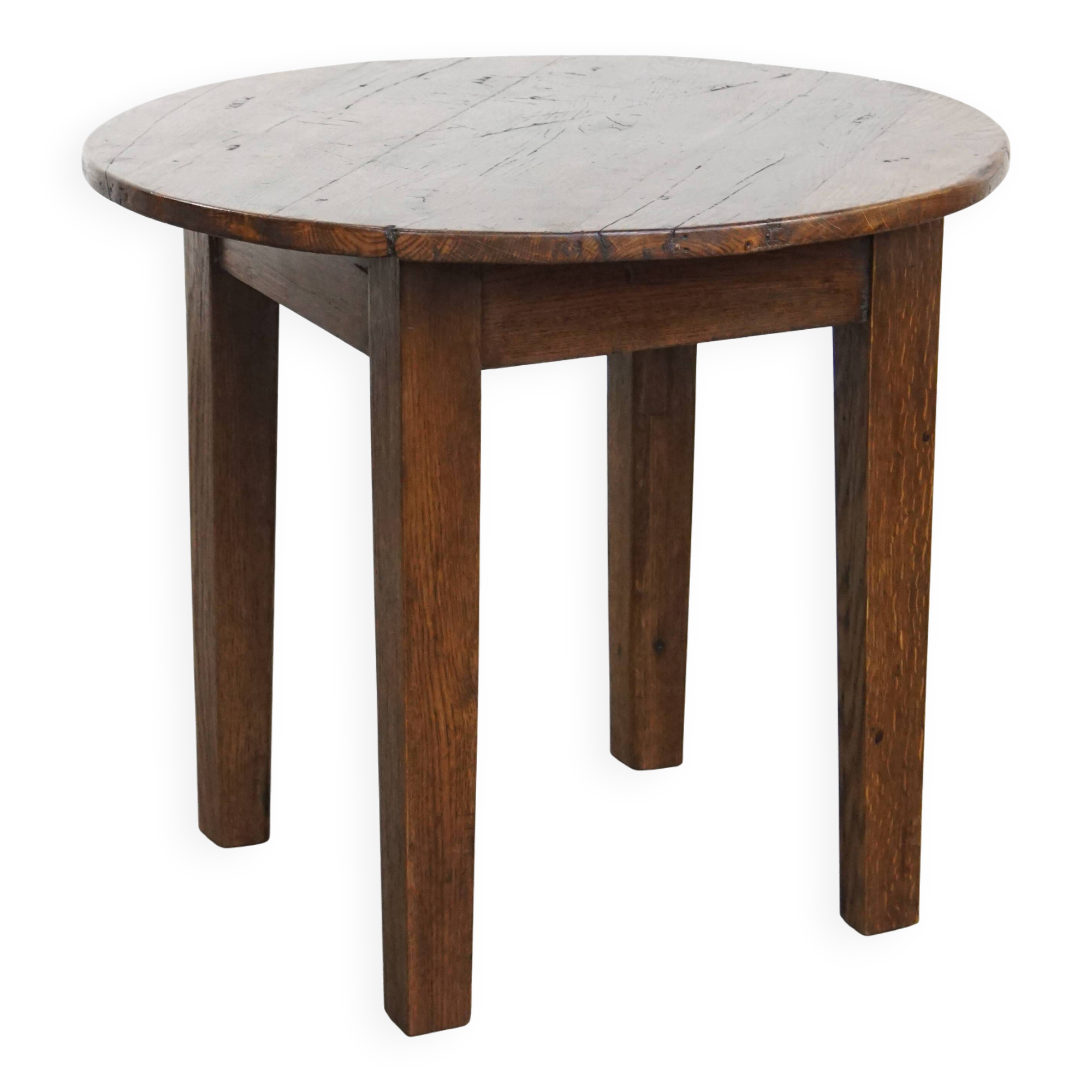 Table d'appoint anglaise ancienne de la fin du XIXe siècle en chêne
