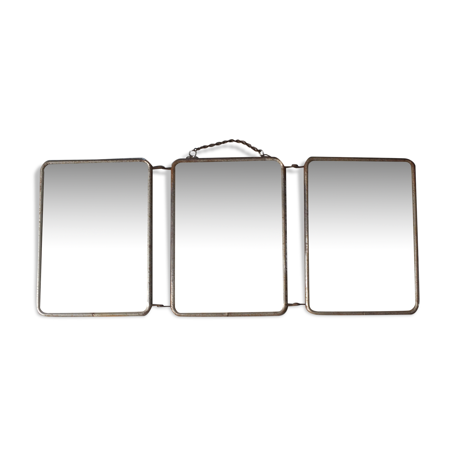 Miroir de barbier triptyque art déco 21.5 X 51 cm