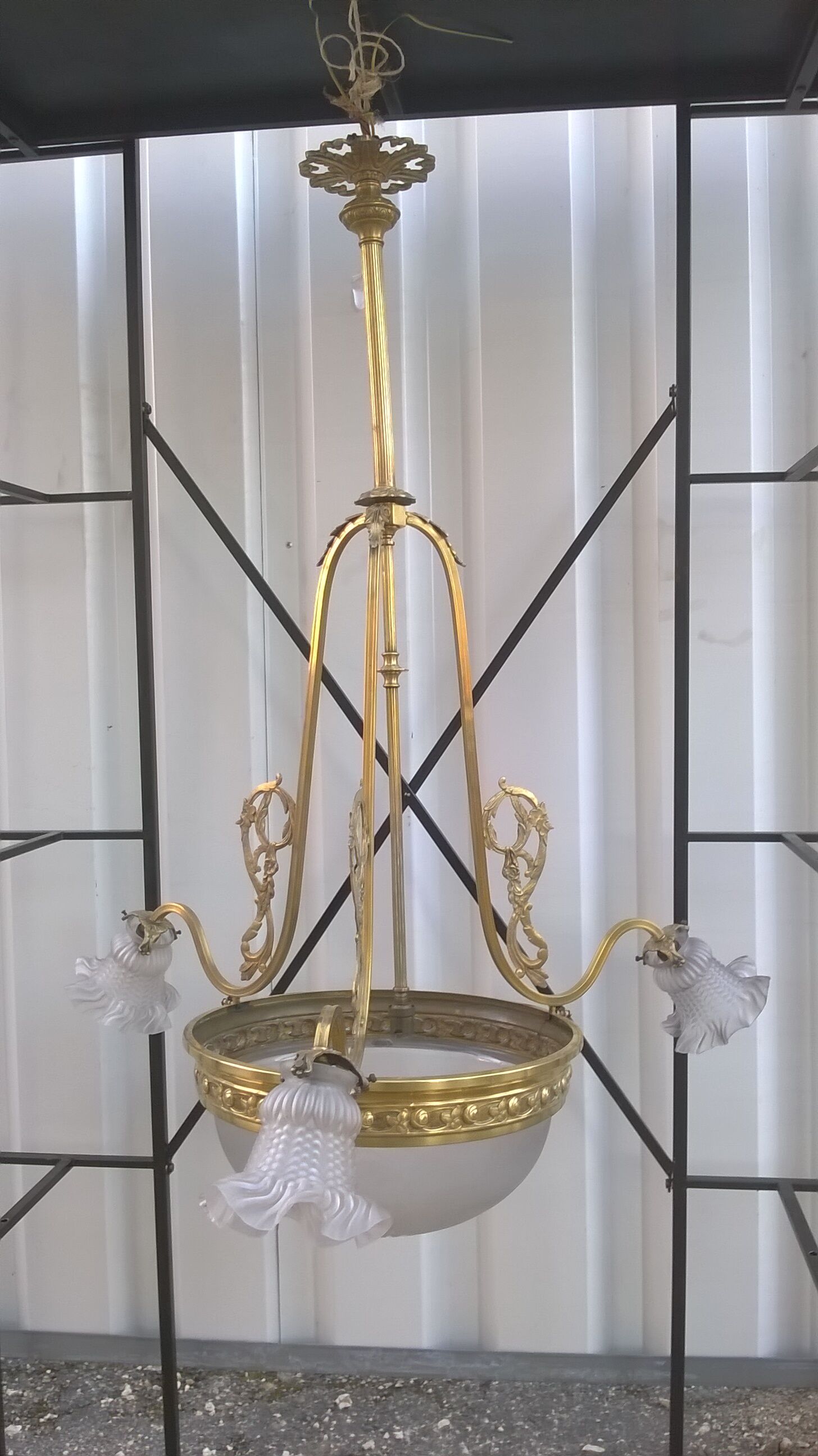 Brass Chandelier And Glass Paste Napoleon III